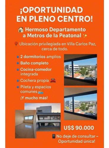 Vendo Departamento A Pasos De Peatonal Dos Dormitorios Hermosa Vista - 2
