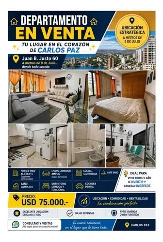 Departamento En Venta Pleno Centrtu Lugar En El Corazón De Carlos Paz