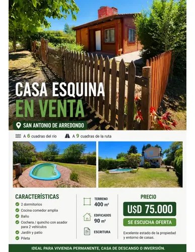 Casa Esquina En Venta San Antonio De Arredondo - 2