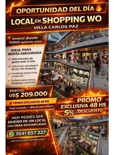 Consegui Tu Local En El Primer Shoping De Carlos Paz