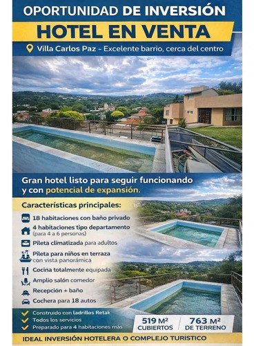 Hotel En Venta En El Mejor Barrio De Villa Carlos Pazexcelente Ubicac
