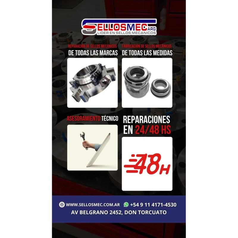 Sello Mecanico MEC-560 (PF) para Eje de 1 3/8" SSV - Resorte Recto - 11/12