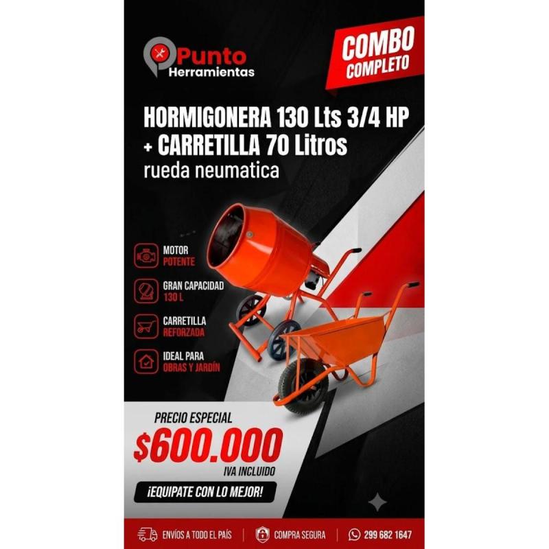 Promo hormigonera + carretilla