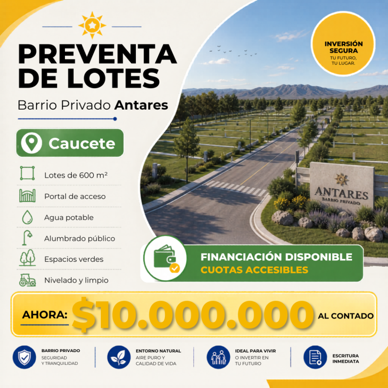 Lote en Barrio privado - Caucete, San Juan