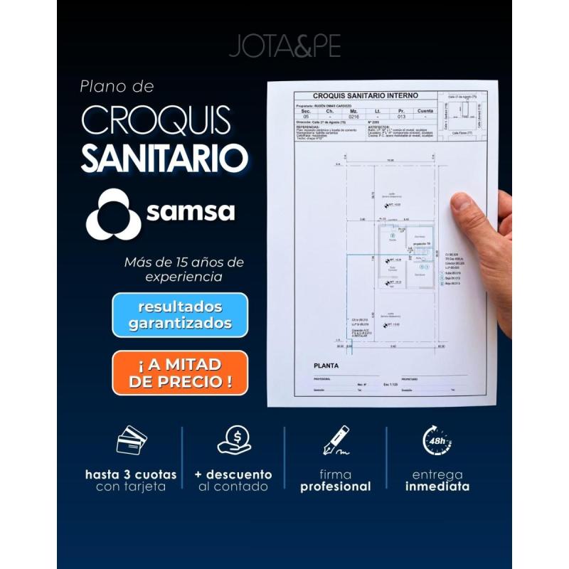 PLANO SAMSA | Croquis Sanitario Interno para Conexión de agua y/o cloaca