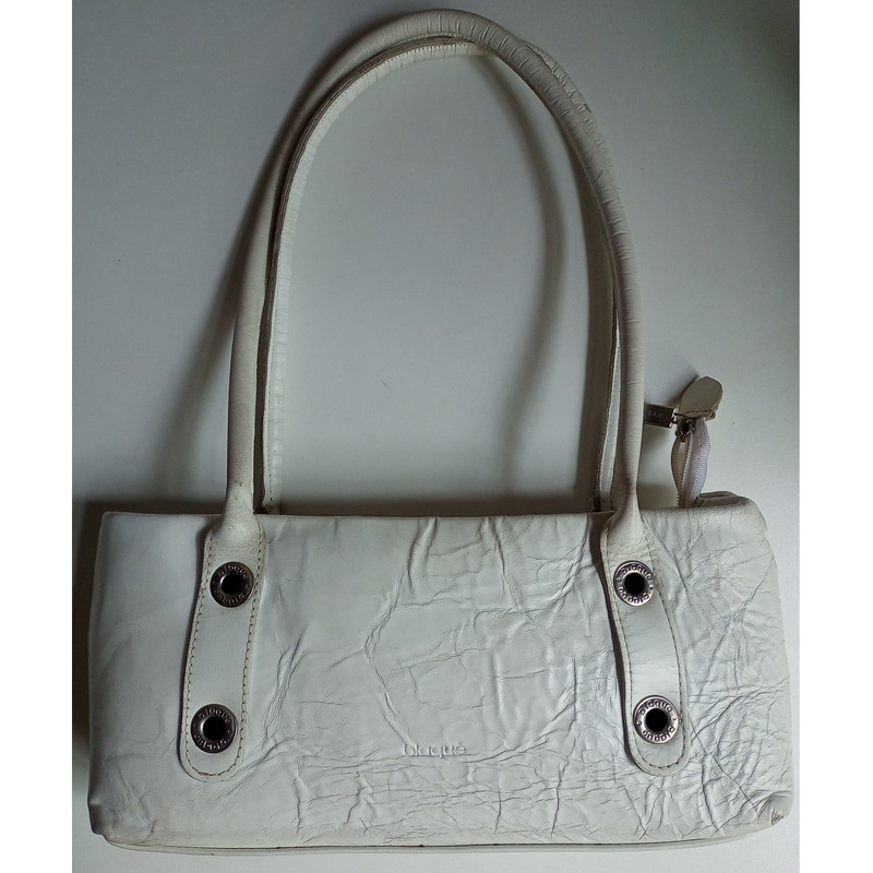 Cartera de cuero blanco Blaqué - usada en buen estado