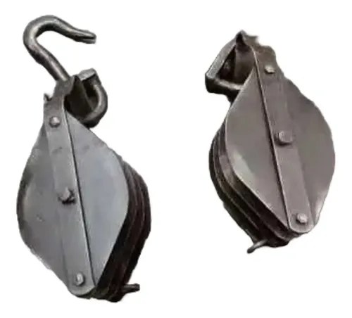 Juego De Pastecas Antiguas De 3 Poleas