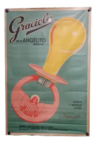 Antiguo Afiche Chupetes Graciela Original
