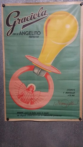Antiguo Afiche Chupetes Graciela Original - 8