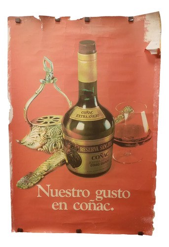 Antiguo Afiche Publicitario Coñac Reserva San Juan Original