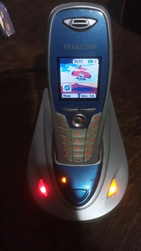 Antiguo Teléfono Aladino 500 Telecom Completo Funcionando Plateado - 2