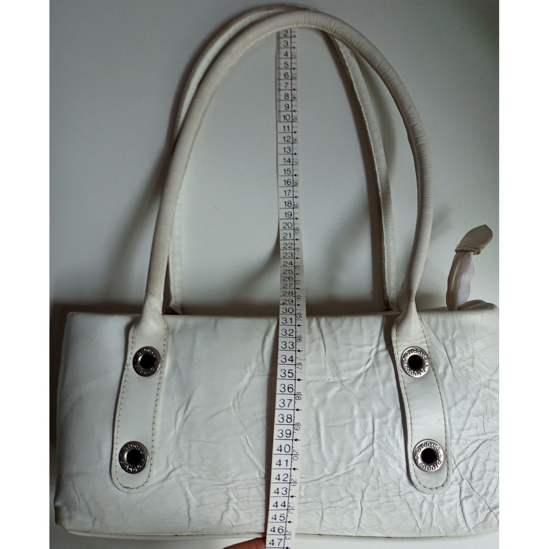 Cartera de cuero blanco Blaqué - usada en buen estado - 5