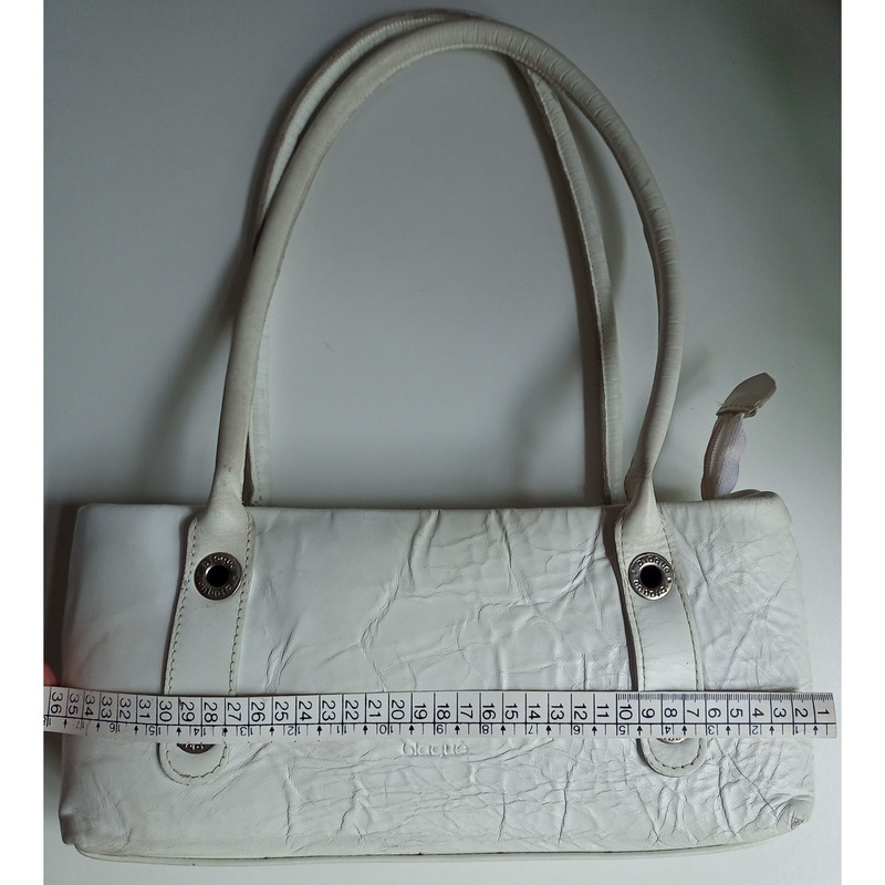 Cartera de cuero blanco Blaqué - usada en buen estado - 6