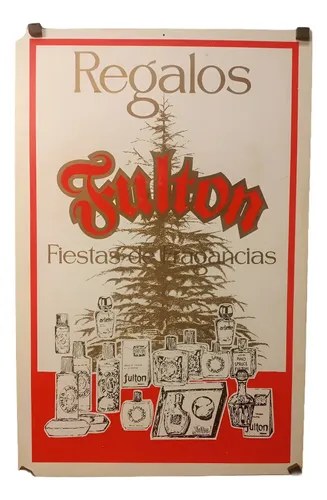 Antiguo Cartel Plástico Productos Fulton Original Antiguo Cartel Plástico Productos Fulton Original