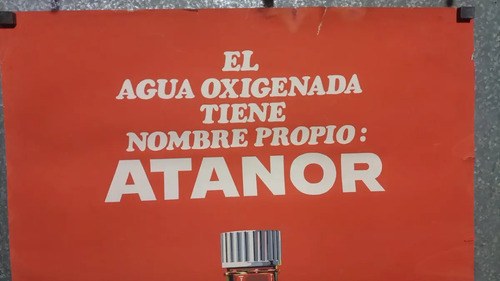 Afiche Antiguo De Agua Oxigenada Atanor Original - 2