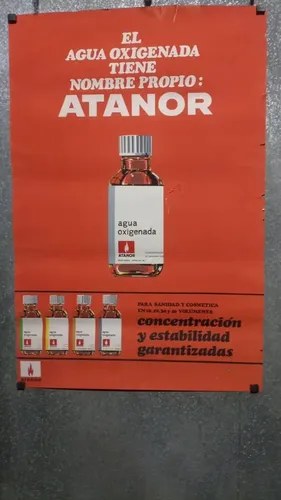 Afiche Antiguo De Agua Oxigenada Atanor Original - 7