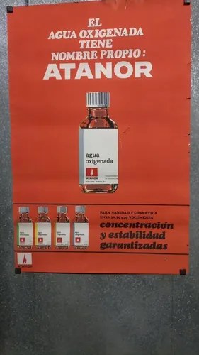 Afiche Antiguo De Agua Oxigenada Atanor Original - 9