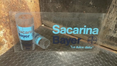 Cartel Publicitario De Acrílico Sacarina Bayer Original Transparente - 3
