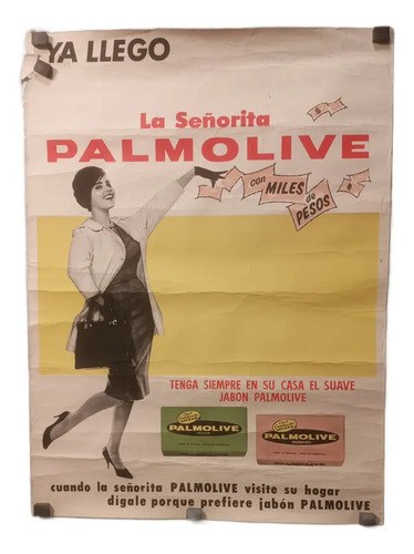Antiguo Afiche Publicitario Palmolive Jabón Original