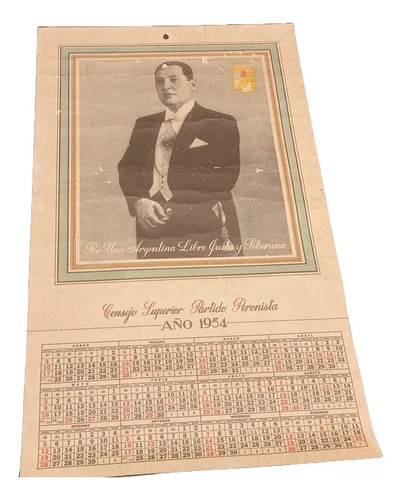 Antiguo Almanaque Partido Peronista 1954 Original