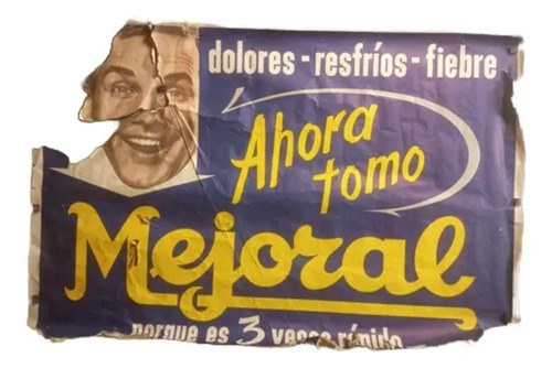 Antiguo Afiche Publicitario Mejoral De Calle Original