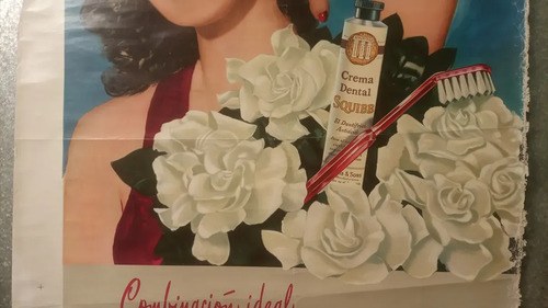 Antiguo Afiche Publicitario Crema Dental Squibb Original - 3