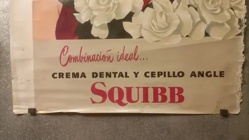 Antiguo Afiche Publicitario Crema Dental Squibb Original - 4