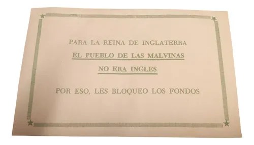 Antiguo Folleto / Volante De Protesta Ocupación De Malvinas