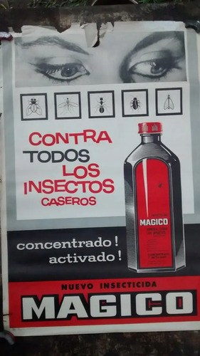 Afiche Antiguo Insecticida Mágico
