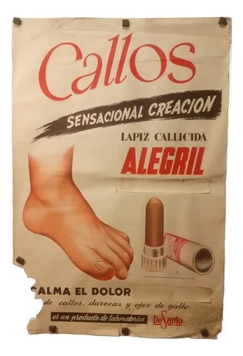 Antiguo Afiche Publicitario Alegril Original