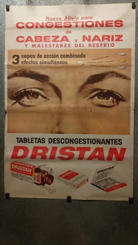 Afiche Antiguo Publicitario Dristán Descongestionante