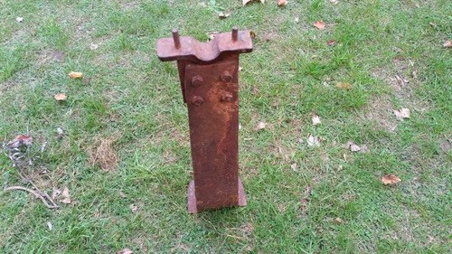 Antigua Base / Pata De Máquina O Eje De Hierro 78 Cm. 21 Kg. Óxido - 10