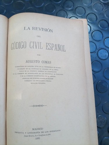 La Revisión Del Código Civil Español - Augusto Comas