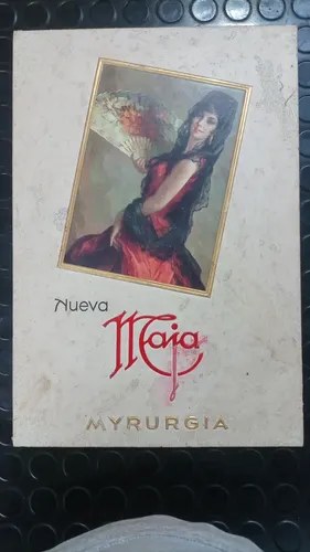 Antiguo Cartel Publicitario De Cartón Maja De Myrurgia Maja