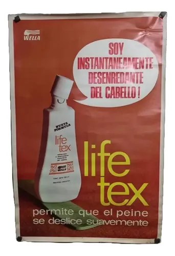 Antiguo Afiche Lifetex Wella Original 1975