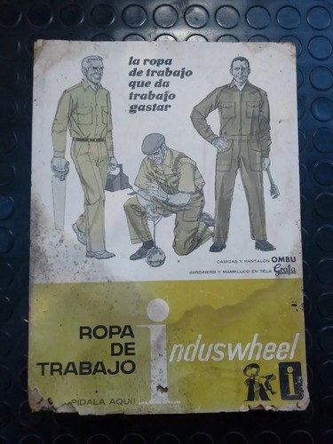 Antiguo Cartel Cartón Publicidad Textil Induswheel Londres - 2