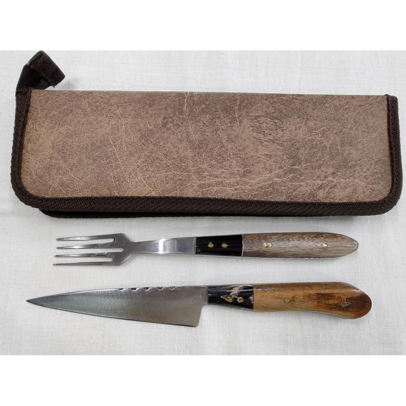 Set Para Asado Con Estuche 12 Cm Hoja De Disco