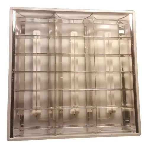 Spot Luminaria 60x60cm De Embutir C/tubo 3x36w Louver Blanco Blanco