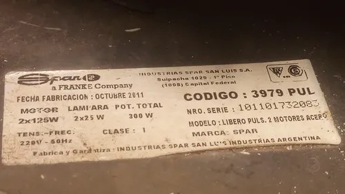 Carcasa Acero Inoxidable Extractor Purificador De Aire Spar Plateado - 8