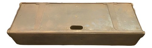 Antigua Caja De Herramientas Metálica Bronce