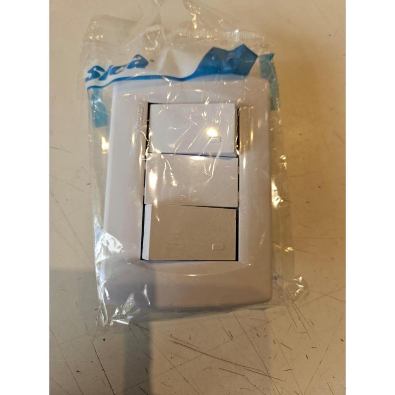 2 Puntos interruptores Sica Armado completo con bastidor y tapa blanca