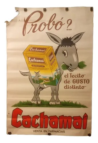 Antiguo Afiche Publicitario Cachamai Original