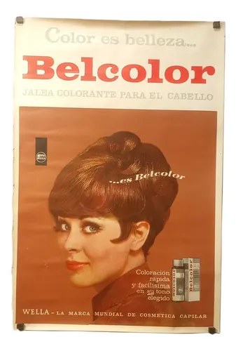 Antiguo Afiche Publicitario Wella Belcolor Original