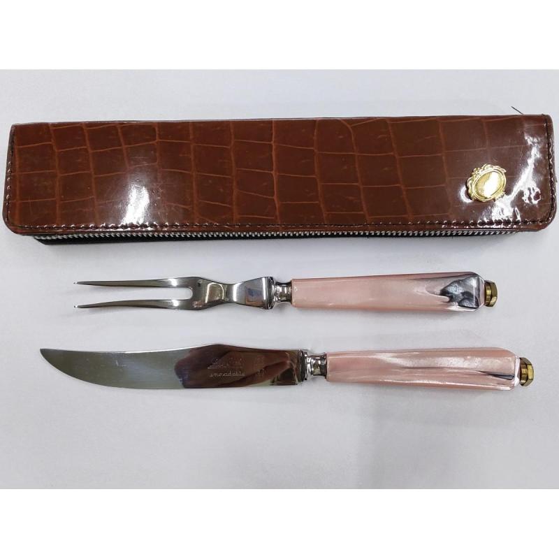 Juego De Cuchillo Y Tenedor Inoxidable Con Estuche