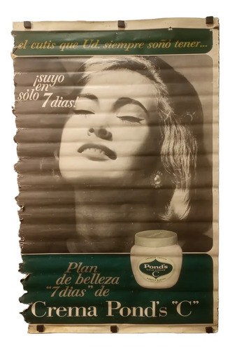 Antiguo Afiche Publicitario Pond's C Original