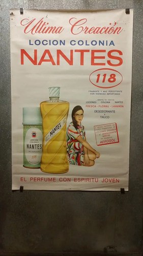 Afiche Publicitario De Loción Colonia Nantes 118 Original