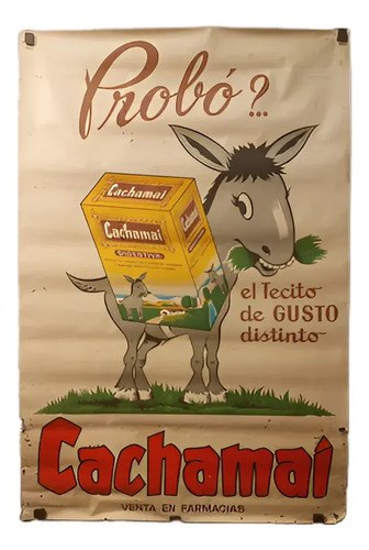 Antiguo Afiche Publicitario Cachamaí Original