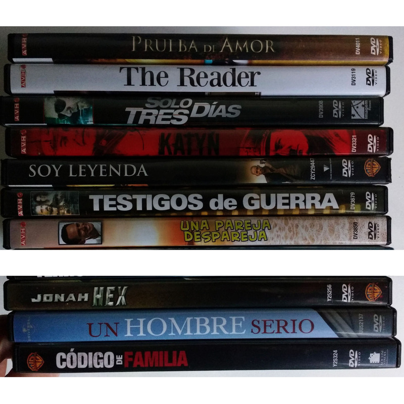 Lote de 10 peliculas en DVD - todas originales y con una sola pasada
