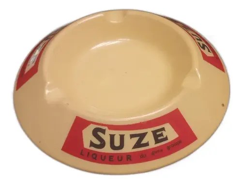 Antiguo Cenicero Suze Liqueur Italiano Beige Suze Liqueur