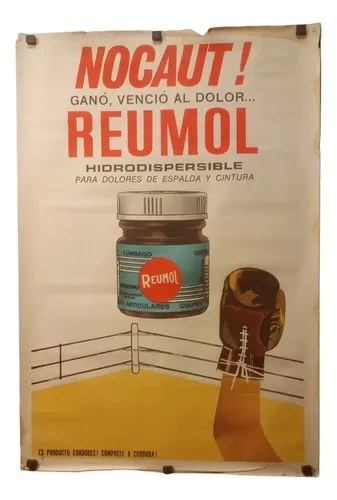 Antiguo Afiche Publicitario Reumol Hidrodispersible Original
